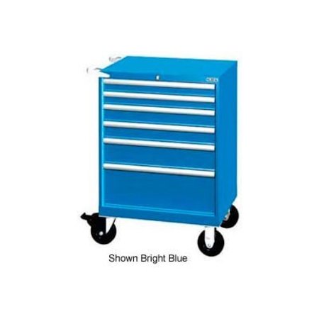 LISTA INTERNATIONAL Lista 28-1/4"W Mobile Cabinet, 6 Drawer, 58 Compart - Bright Blue, Individual Lock XSST0750-0602MBBRG